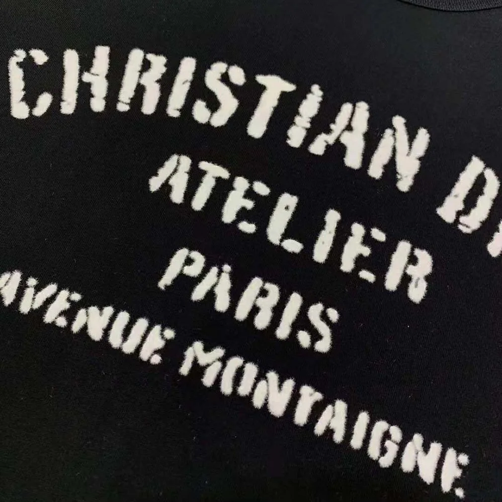 Dior Oversized Christian Dior Atelier T for Women in shirt Black Cotton Jersey Dior Oversized Christian Dior Atelier T for Women in shirt Black Cotton Jersey