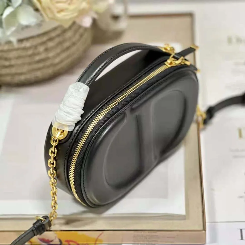 Dior CD Signature Oval Camera Bag Black Calfskin with Embossed CD Signature for Women Dior CD Signature Oval Camera Bag Black Calfskin with Embossed CD Signature for Women