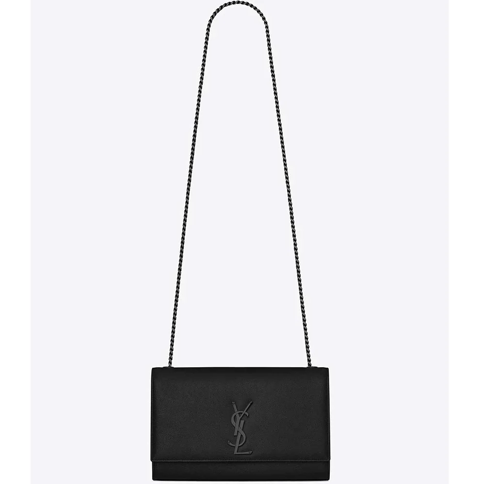 Saint Laurent YSL Kate Medium Grain De Poudre Embossed for Women in Black