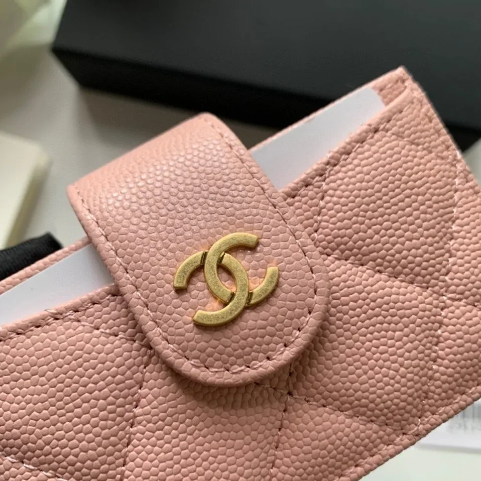 Chanel CO-CO Card Holder Wallet Pink Gold Toned Hardware / Chanel CO-CO Card Holder Wallet Pink Gold Toned Hardware /