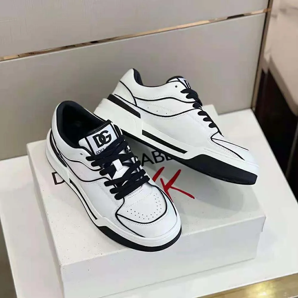 Dolce Gabbana D&G Calfskin Nappa New Roma Sneakers for Unisex in Black