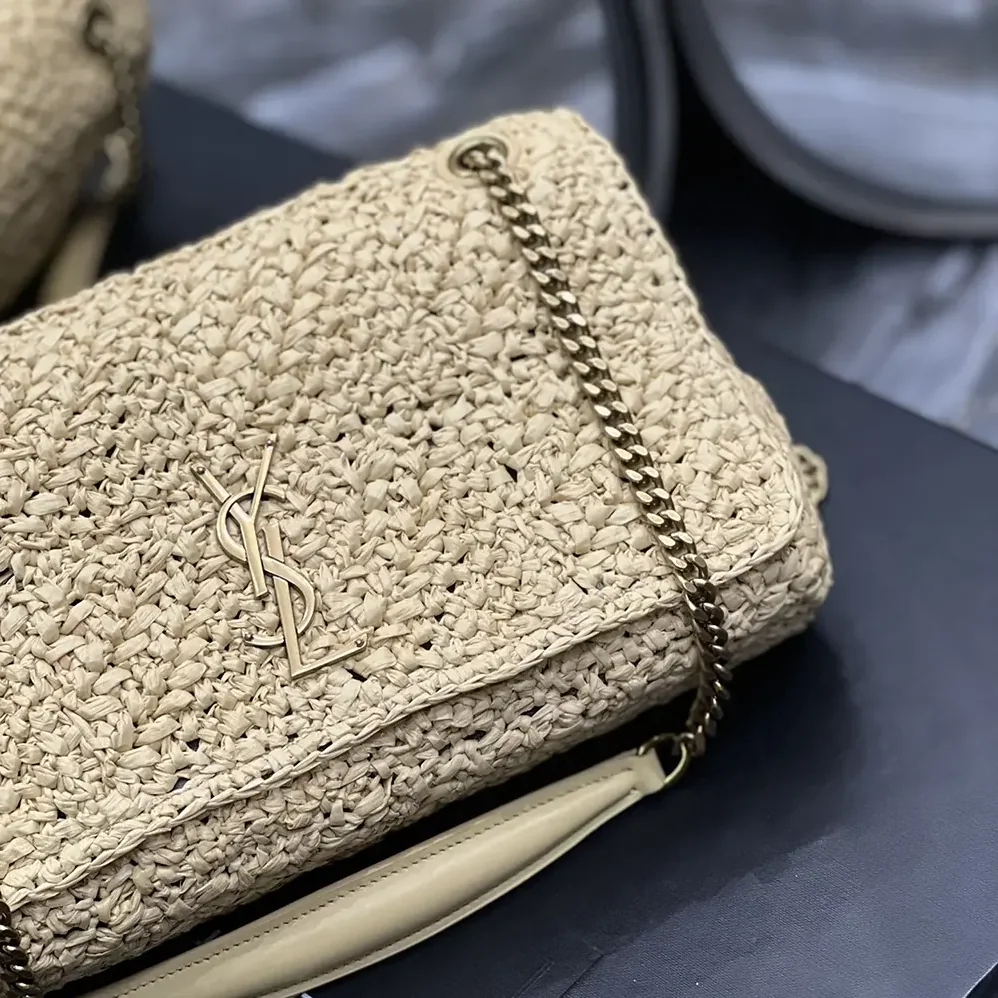 Saint Laurent YSL Jamie Medium in Raffia for Women