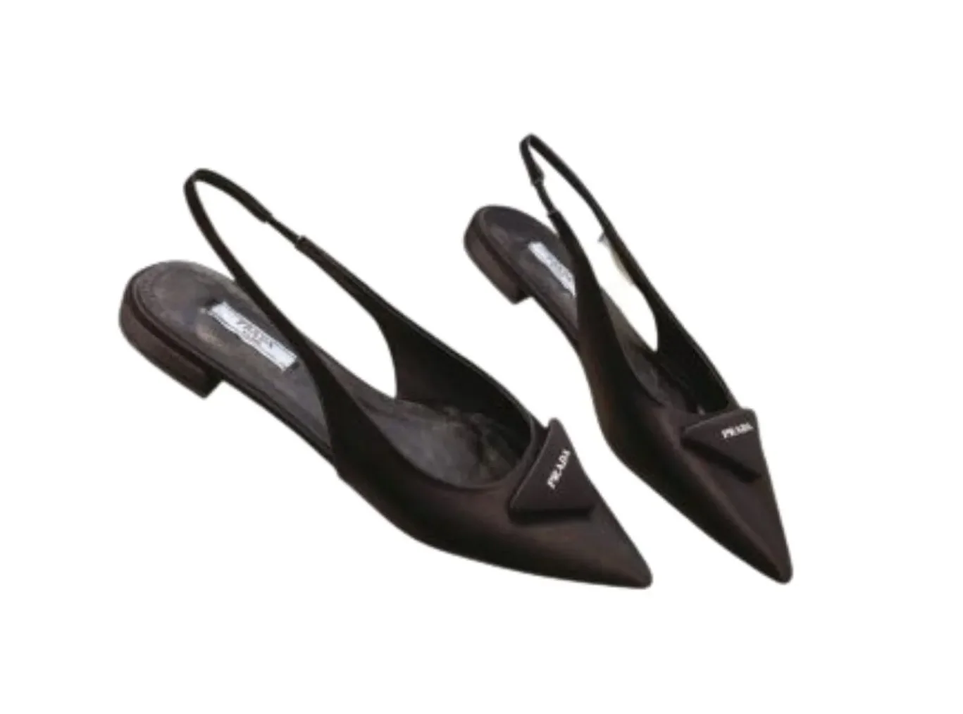Prada Brushed Slingback Pumps Black / Prada Brushed Slingback Pumps Black /