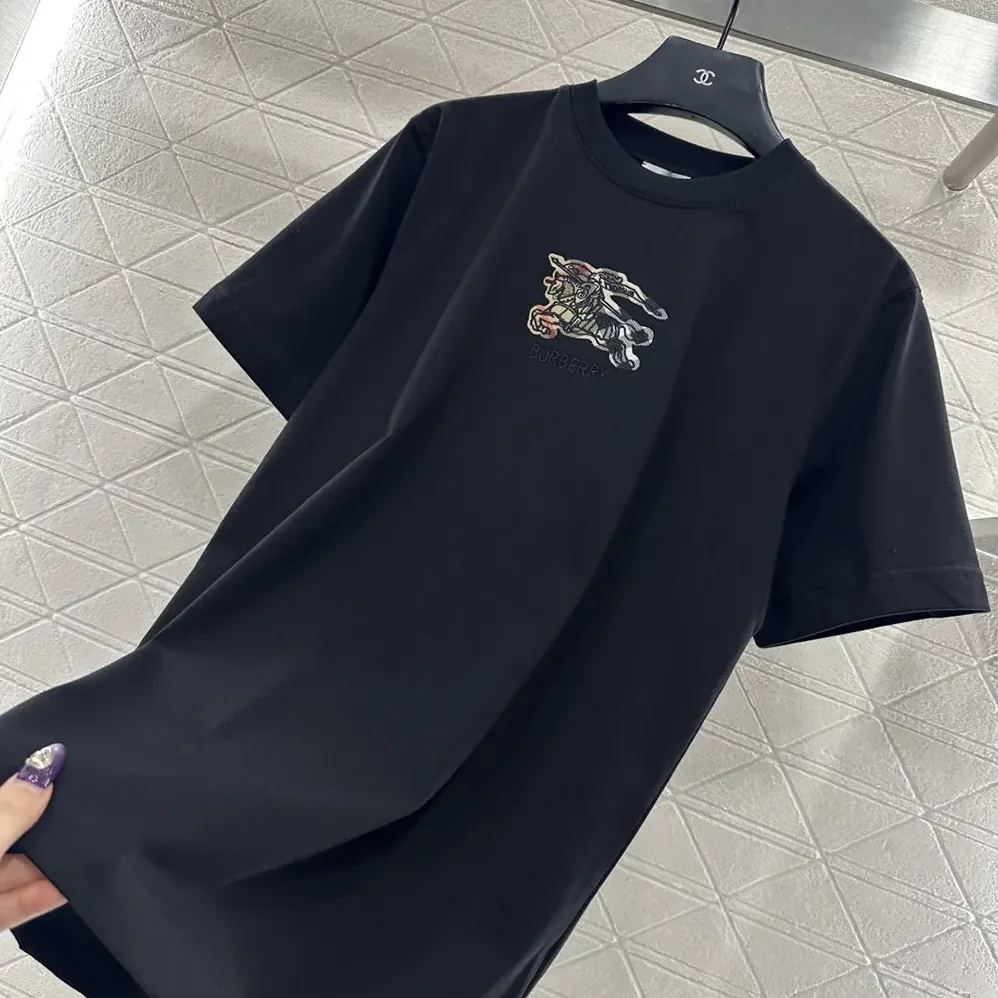 Burberry EKD Check Cotton T-shirt for Men in Black Burberry EKD Check Cotton T-shirt for Men in Black