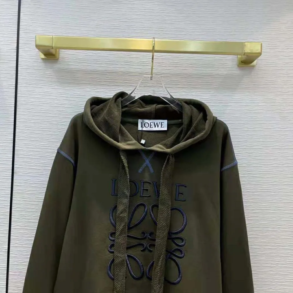 Loewe Anagram Hoodie in Cotton for Women in Green