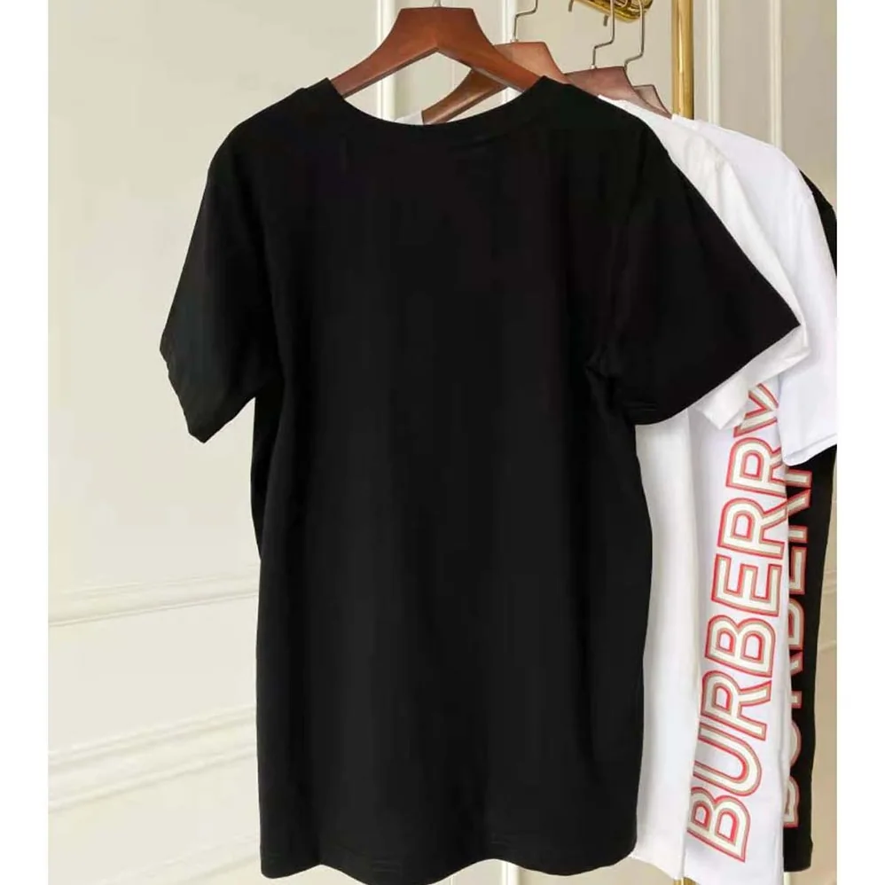 Burberry Logo Print Cotton T-shirt for Men in Black