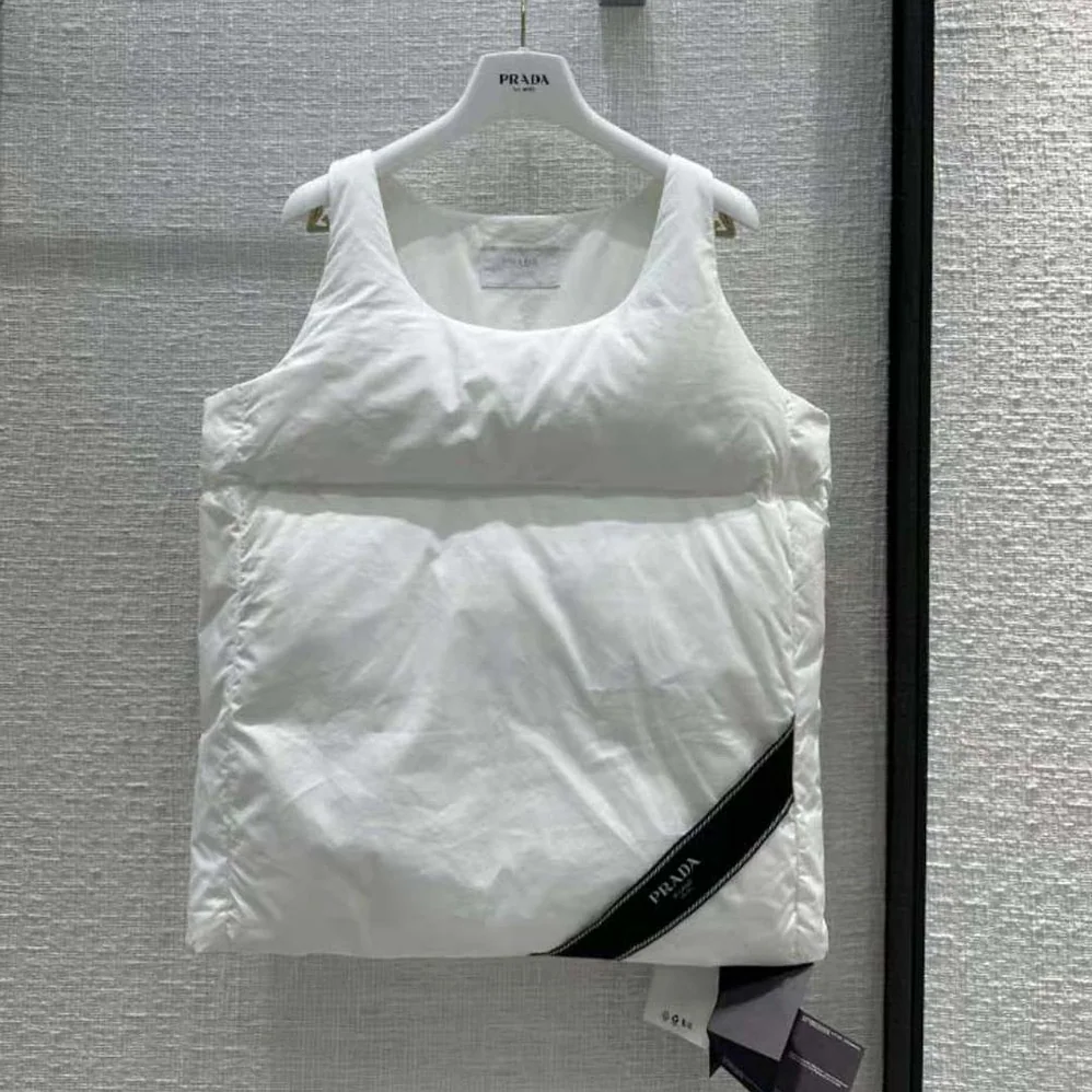 Prada Padded Cotton Top for Men in White