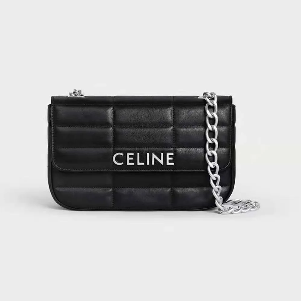 Celine Chain Shoulder Bag Matelasse Monochrome Celine in Quilted Goatskin for Women in Silver Celine Chain Shoulder Bag Matelasse Monochrome Celine in Quilted Goatskin for Women in Silver