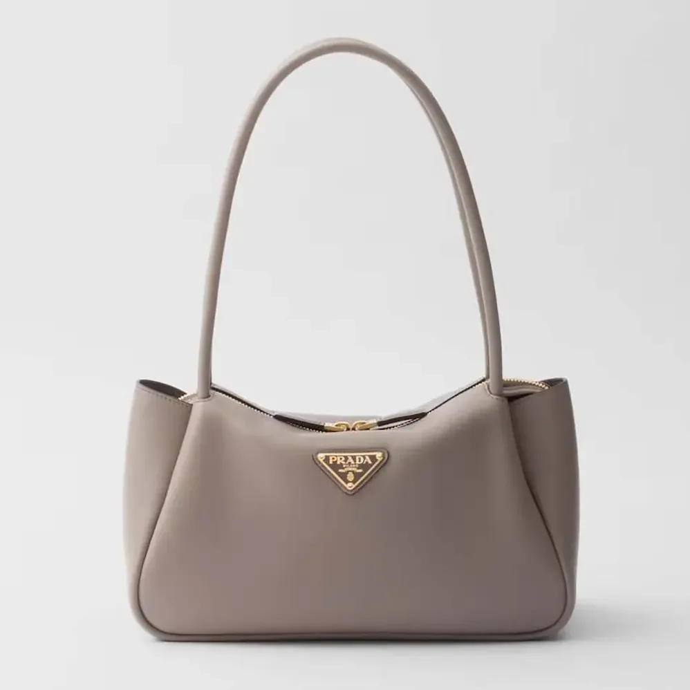 Prada Prada Darling Medium Leather Shoulder Bag for Women in Gray Prada Prada Darling Medium Leather Shoulder Bag for Women in Gray
