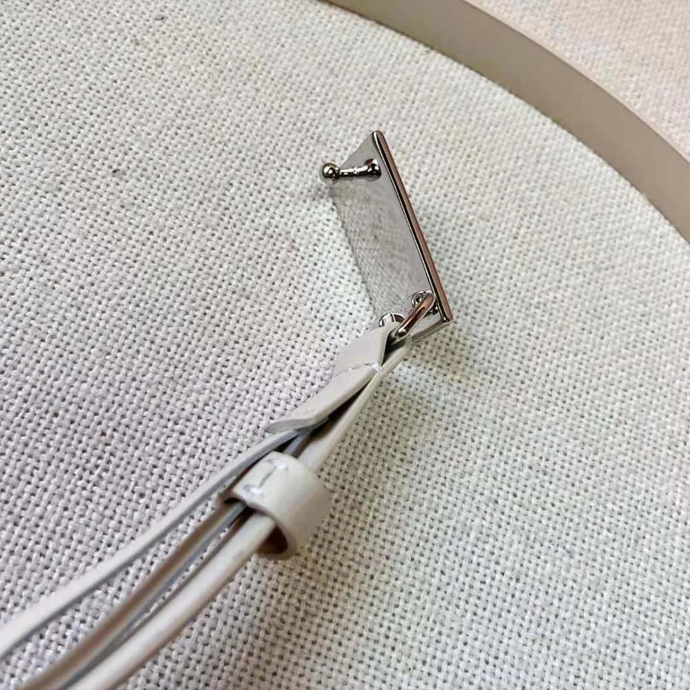 Miu Miu Brushed Leather Belt with Enameled Metal Buckle for Women in White Miu Miu Brushed Leather Belt with Enameled Metal Buckle for Women in White