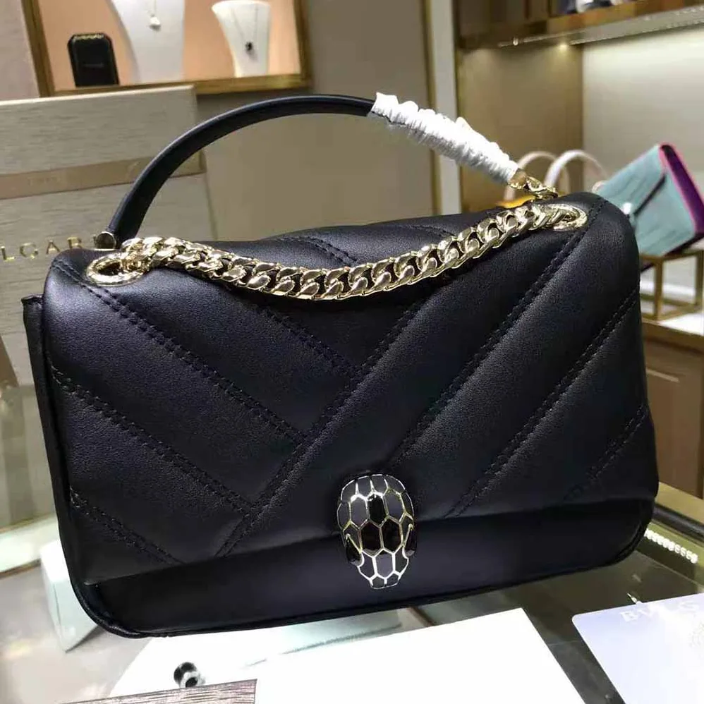 Bvlgari Serpenti Cabochon Shoulder Bag for Women in Black Bvlgari Serpenti Cabochon Shoulder Bag for Women in Black