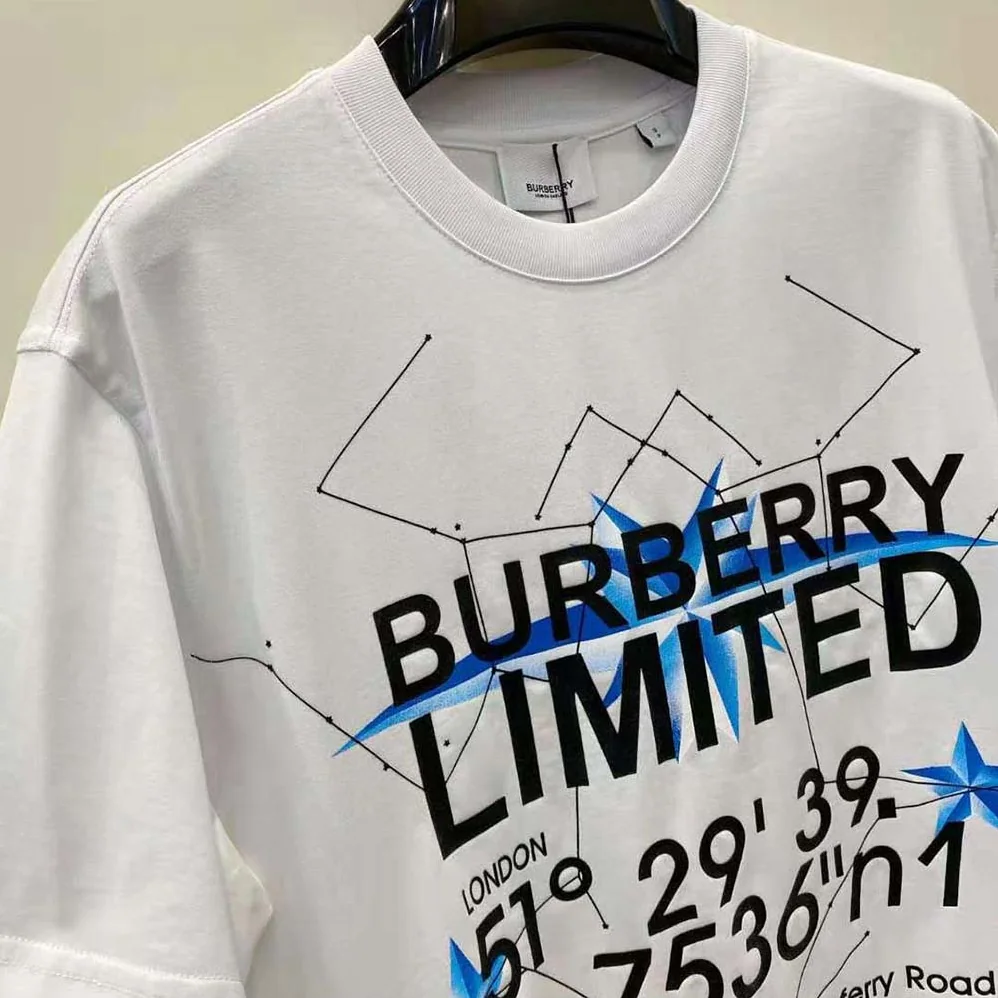 Burberry Constellations Print Oversized T-shirt for Women in White