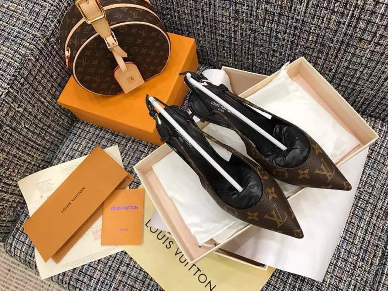 Louis Vuitton Chérie Slingback Pump 1A5BPP Brown