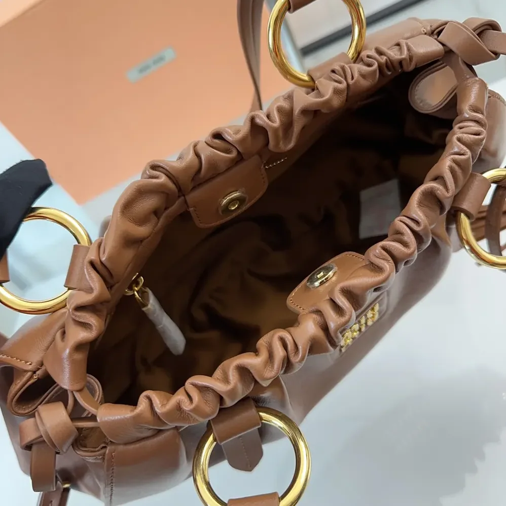 Miu Miu Joie Nappa Leather Bag for Women in Brown Miu Miu Joie Nappa Leather Bag for Women in Brown