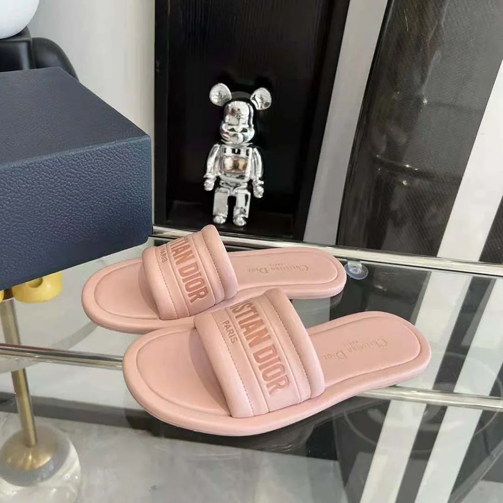 Dior Every-D Slide Pink Embossed Lambskin for Women