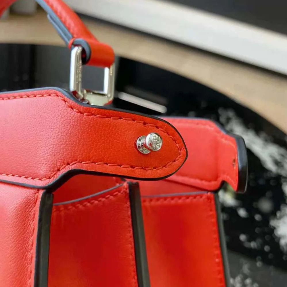 Fendi Peekaboo ISeeU Petite Orange Padded Nappa Leather Bag for Women Fendi Peekaboo ISeeU Petite Orange Padded Nappa Leather Bag for Women