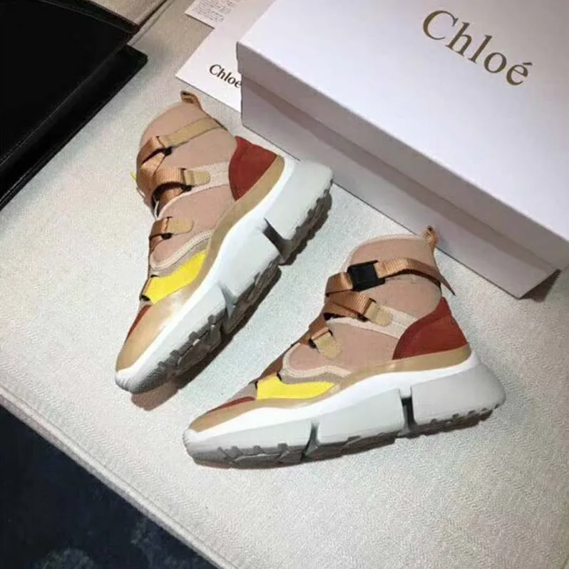Chloe Shoes Sonnie High-Top Sneaker in Suede Calfskin & Mix of Materials for Women in Pink Chloe Shoes Sonnie High-Top Sneaker in Suede Calfskin & Mix of Materials for Women in Pink