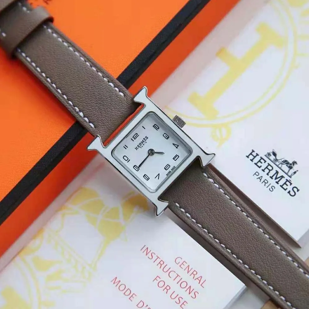 Hermes Heure H Watch Small Model Quartz Movement 25 mm in Steel for Women