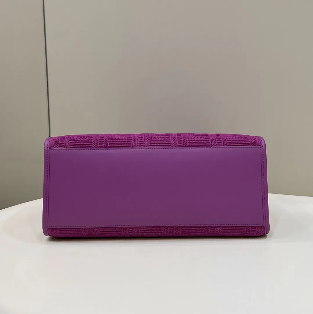 Fendi Sunshine Medium Purple FF fabric shopper Bag For Woman / 8BH386AHWCF037T Fendi Sunshine Medium Purple FF fabric shopper Bag For Woman / 8BH386AHWCF037T