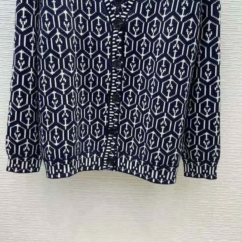 Prada Jacquard Shetland Wool Cardigan for Women Prada Jacquard Shetland Wool Cardigan for Women