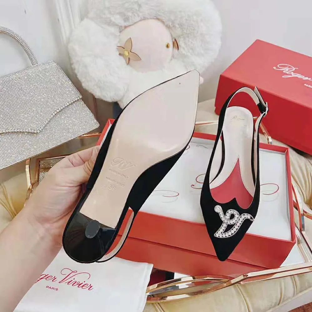 Roger Vivier I Love Vivier RV Jewel Slingback Pumps in Suede for Women