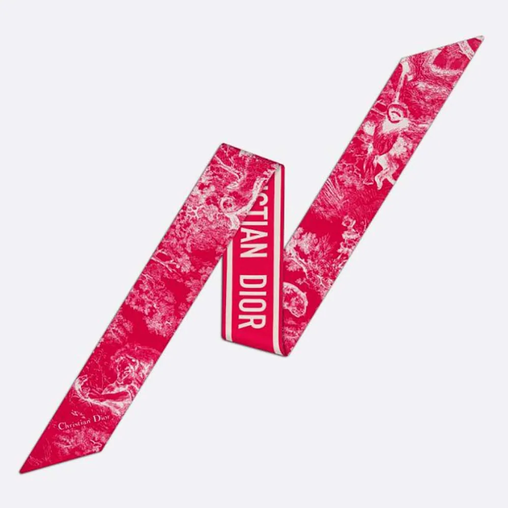 Dior Toile DE Jouy Reverse Mitzah Scarf Silk Twill for Women in Red Dior Toile DE Jouy Reverse Mitzah Scarf Silk Twill for Women in Red