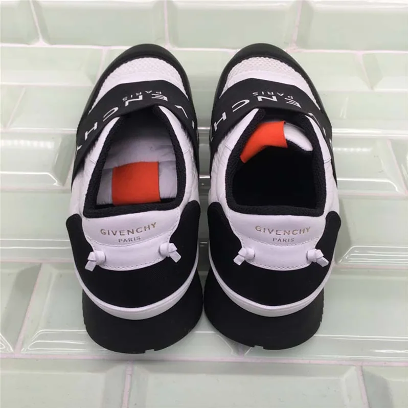 Givenchy Runner Elastic Sneakers in Leather and Nylon Shoes Black for Men