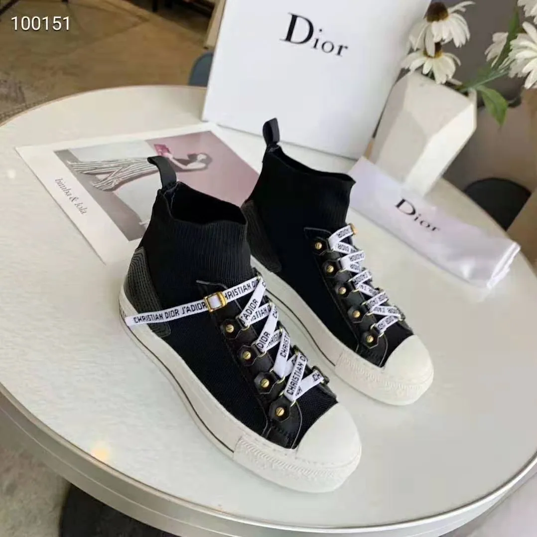 Dior Walk'N'dior Technical Knit High-Top Sneaker for Women in Black
