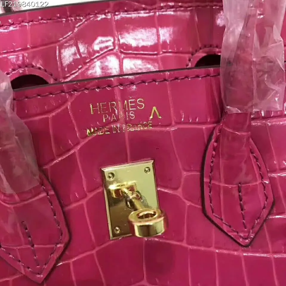 Hermes Birkin 30 Bag in Alligator Leather with Gold Hardware in Pink