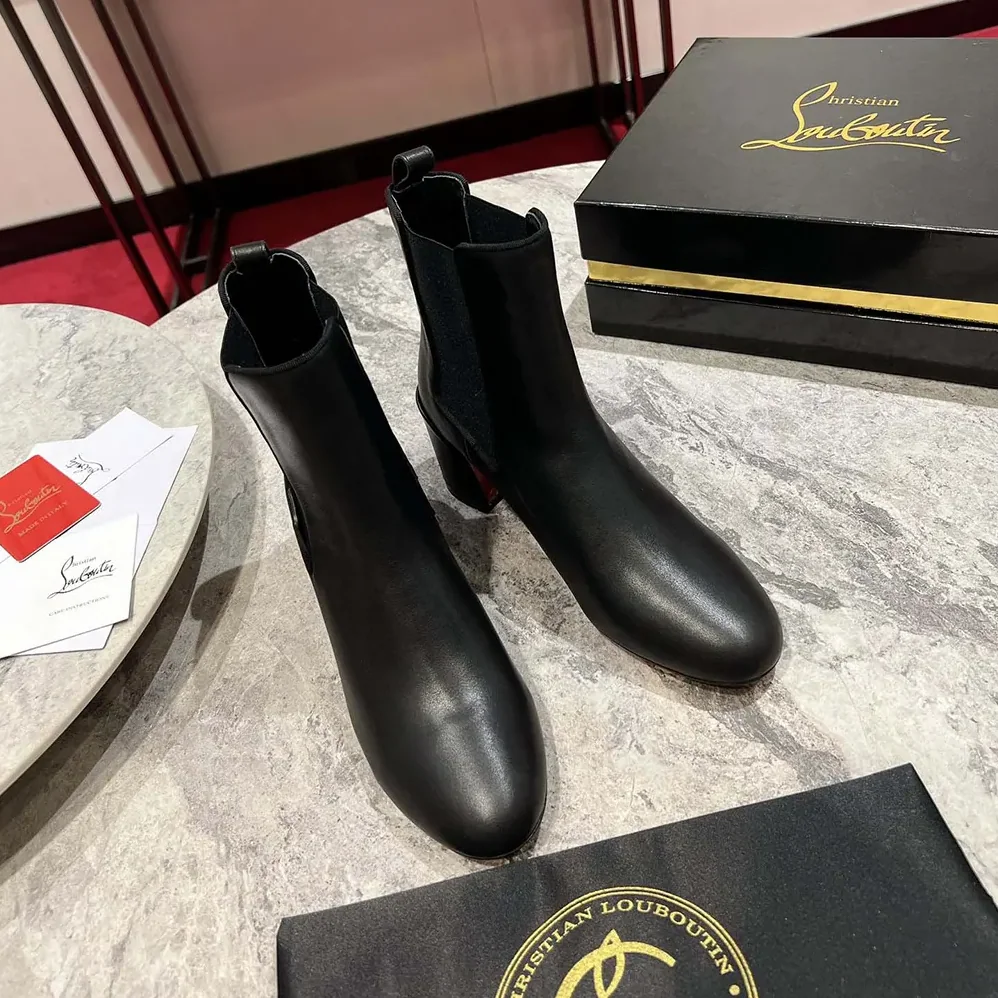 Christian Louboutin Turelastic 85 mm Low Boots Calf Leather for Women in Black