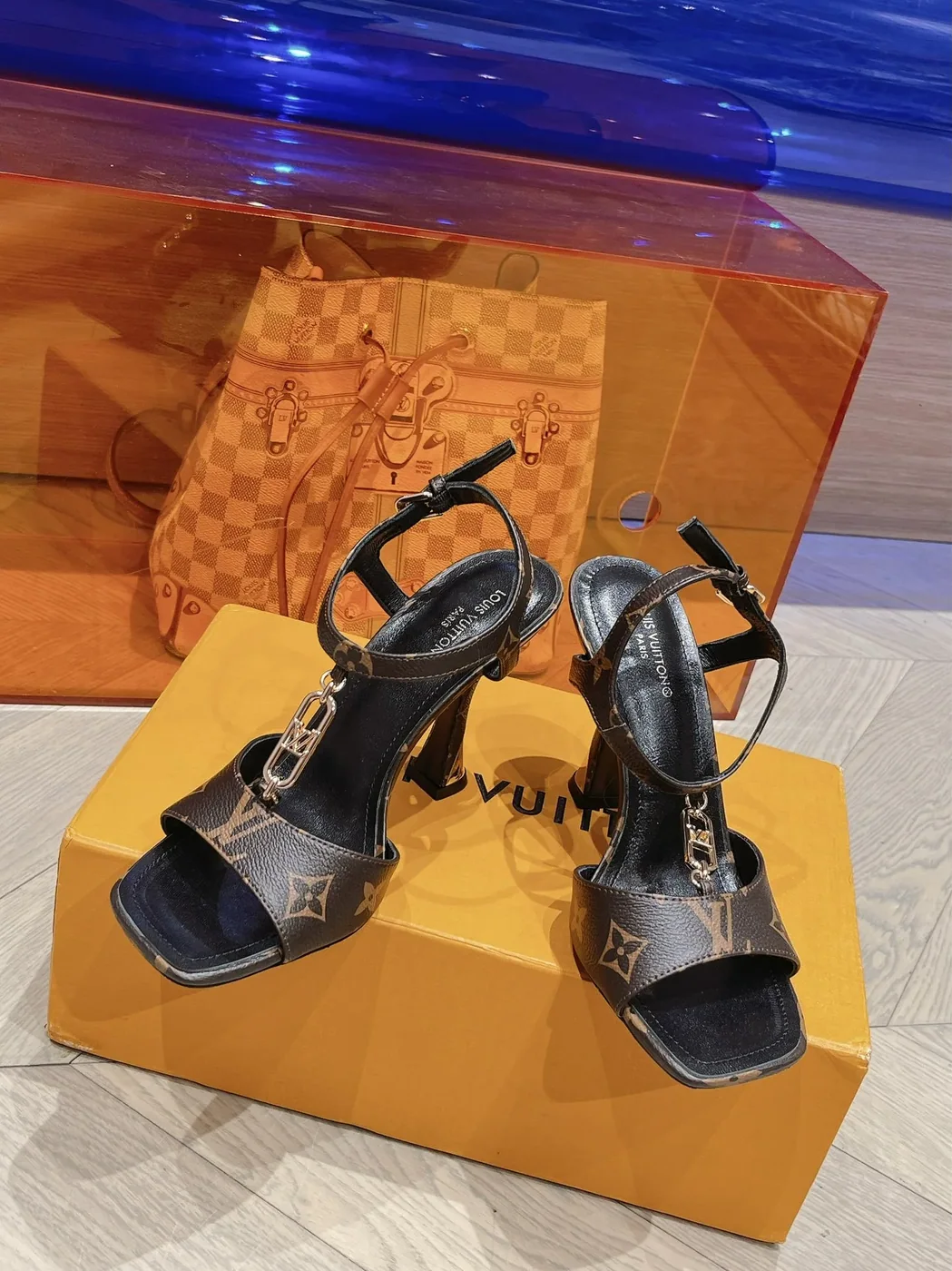 Louis Vuitton Sparkle Sandal Black / 3.7 in inch