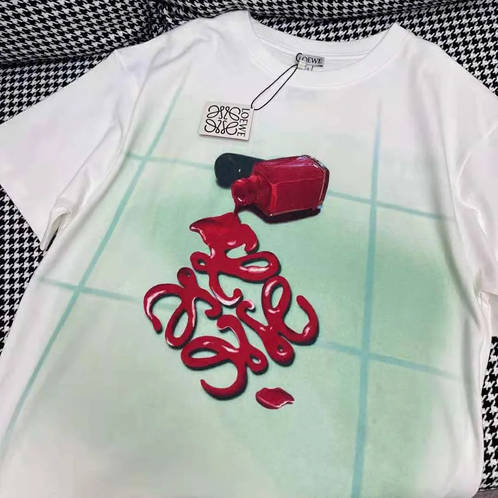 Loewe Nail Polish T-shirt in Cotton for Men in White