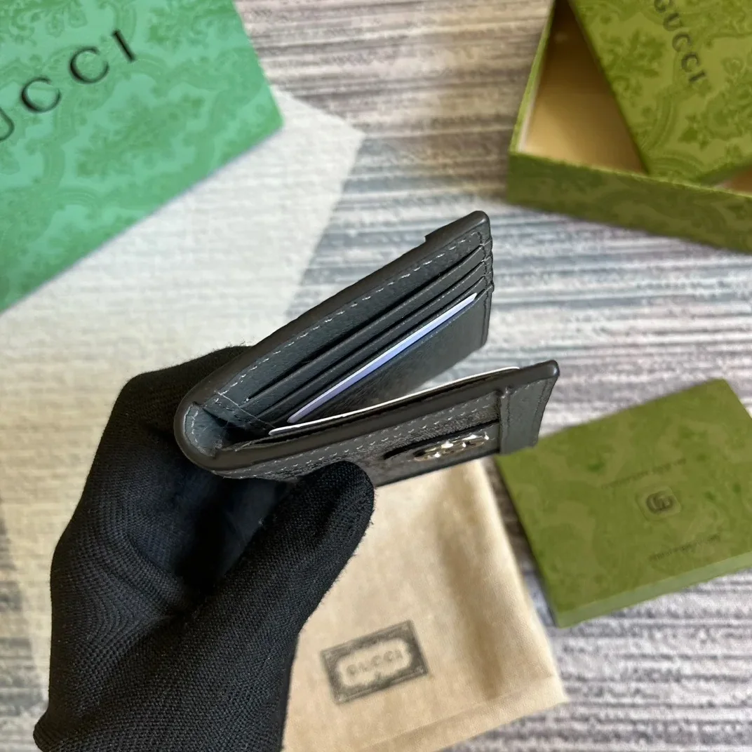 Gucci Ophidia Card Case Supreme Canvas Grey / Gucci Ophidia Card Case Supreme Canvas Grey /
