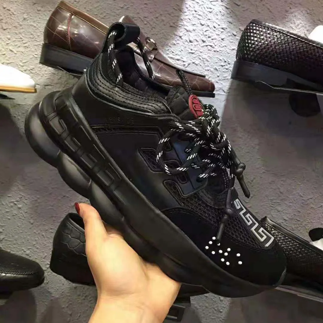 Versace Chain Reaction Sneakers for Men in Black
