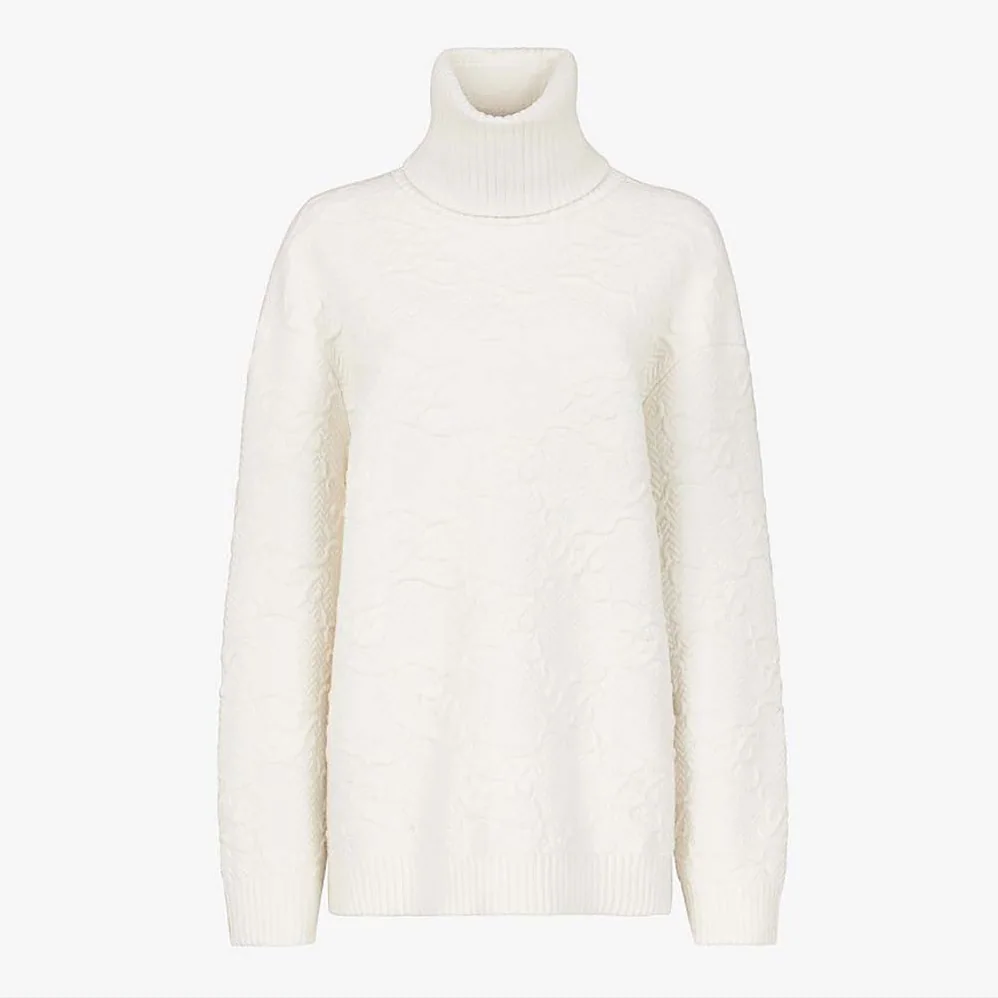 Fendi Sweater White Wool and Cashmere Sweater for Women