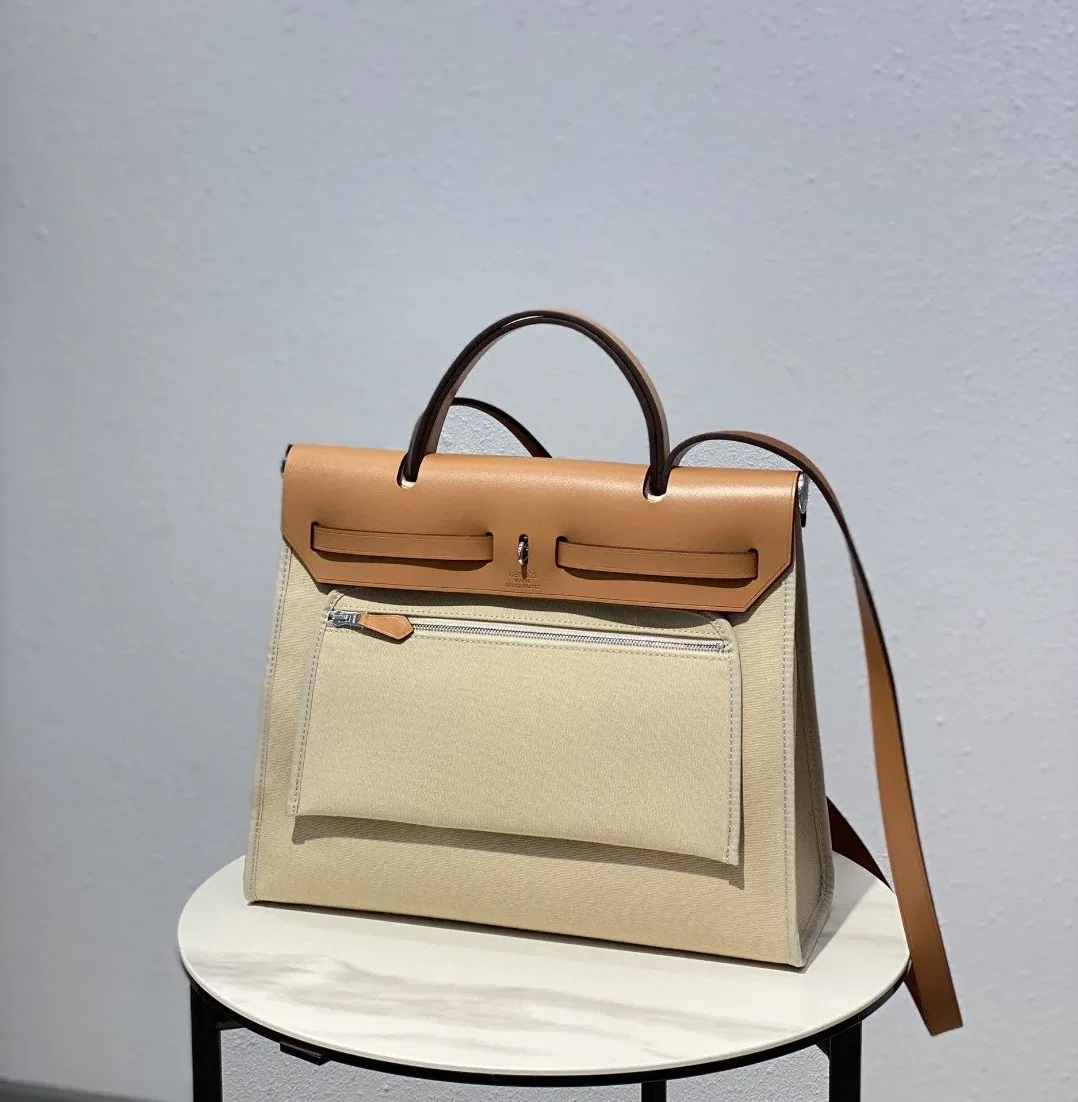Hermes Herbag Zip Bag Cream, Silver Toned Hardware Bag Hermes Herbag Zip Bag Cream, Silver Toned Hardware Bag
