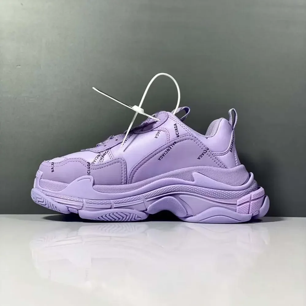 Balenciaga Triple S Sneaker Allover Logo in Purple and Black for Women Balenciaga Triple S Sneaker Allover Logo in Purple and Black for Women