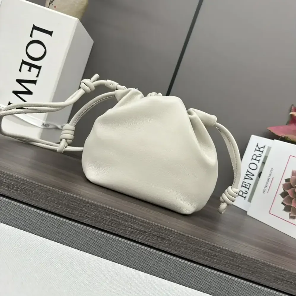 Loewe Mini Flamenco Purse Bag in Mellow Nappa Lambskin for Unisex in Sea Salt Loewe Mini Flamenco Purse Bag in Mellow Nappa Lambskin for Unisex in Sea Salt