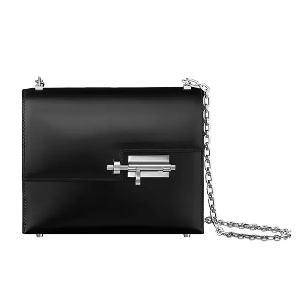 Hermes Verrou Bag in Box Leather for Women in Black/Silver