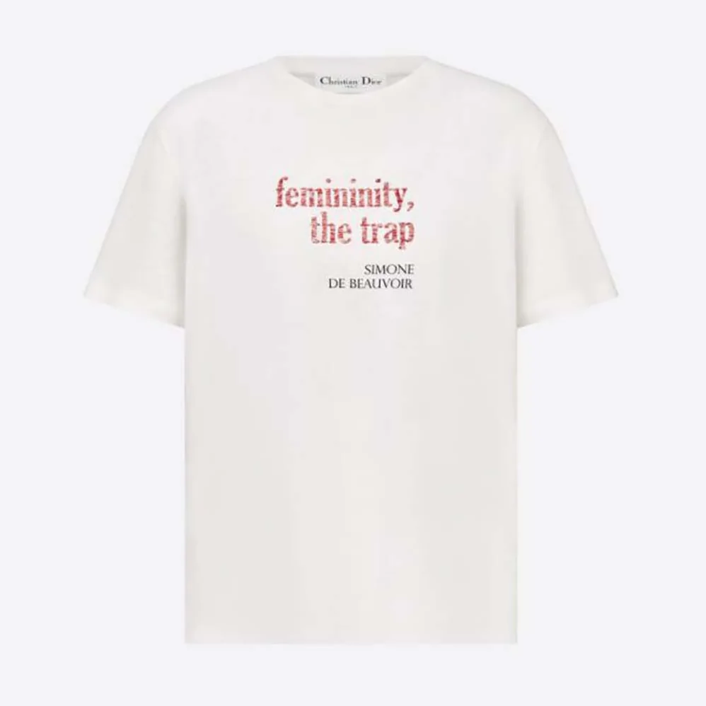Dior Femininity the Trap T-Shirt Ecru Cotton Jersey and Linen for Men Dior Femininity the Trap T-Shirt Ecru Cotton Jersey and Linen for Men