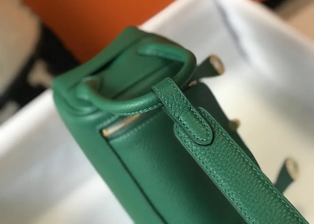 Hermes Lindy Mini Clemence Bag Green Hermes Lindy Mini Clemence Bag Green