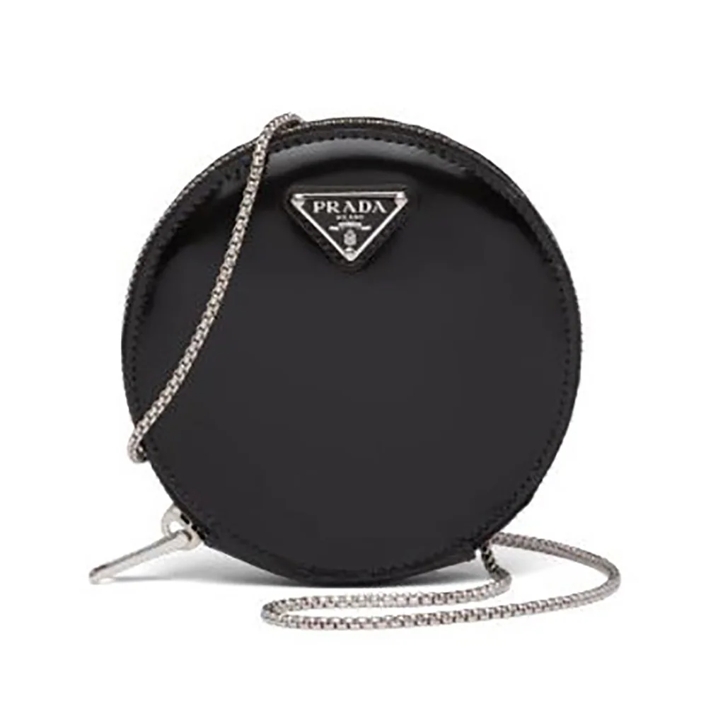 Prada Brushed Leather Mini-Pouch for Women in Black