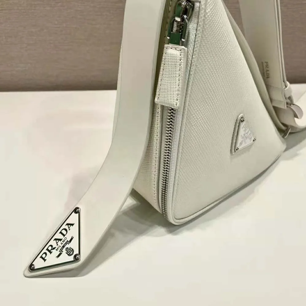 Prada Saffiano Leather Belt Bag for Unisex in White Prada Saffiano Leather Belt Bag for Unisex in White