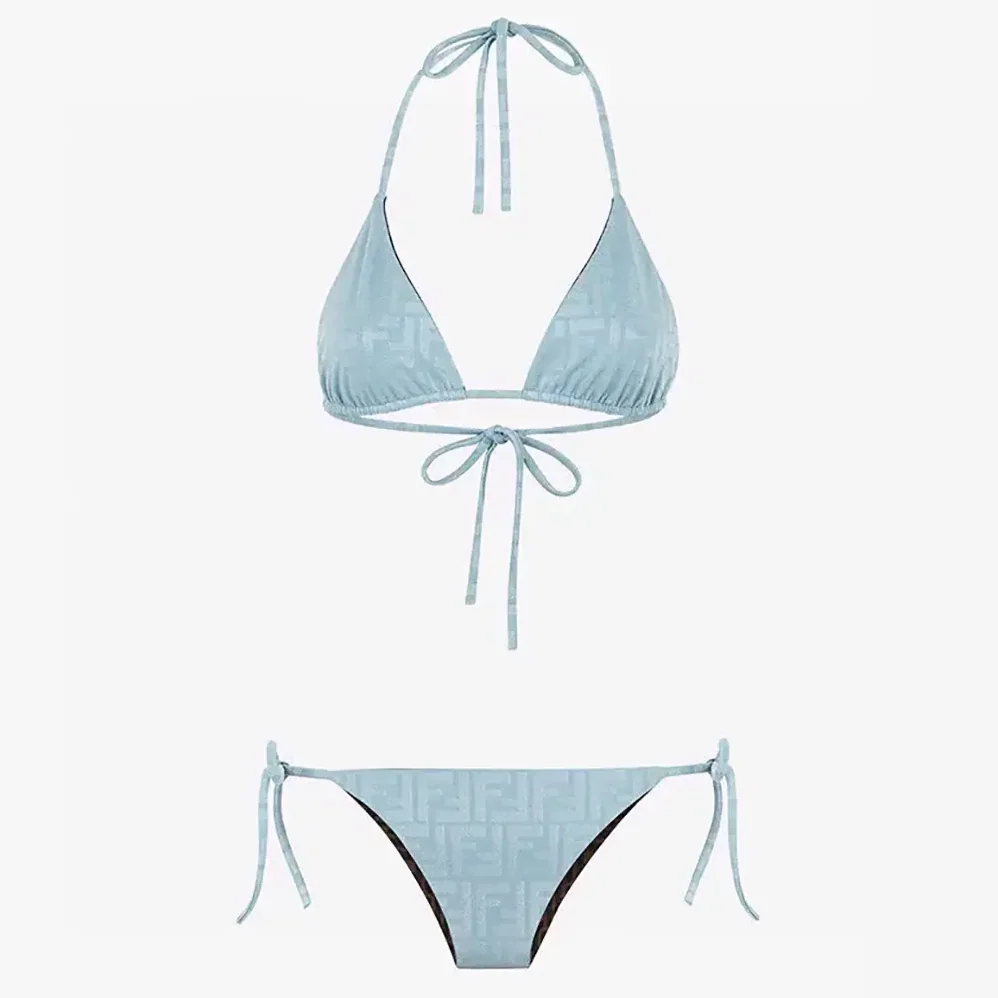 Fendi Swimsuit Blue Lycra Bikini for Women