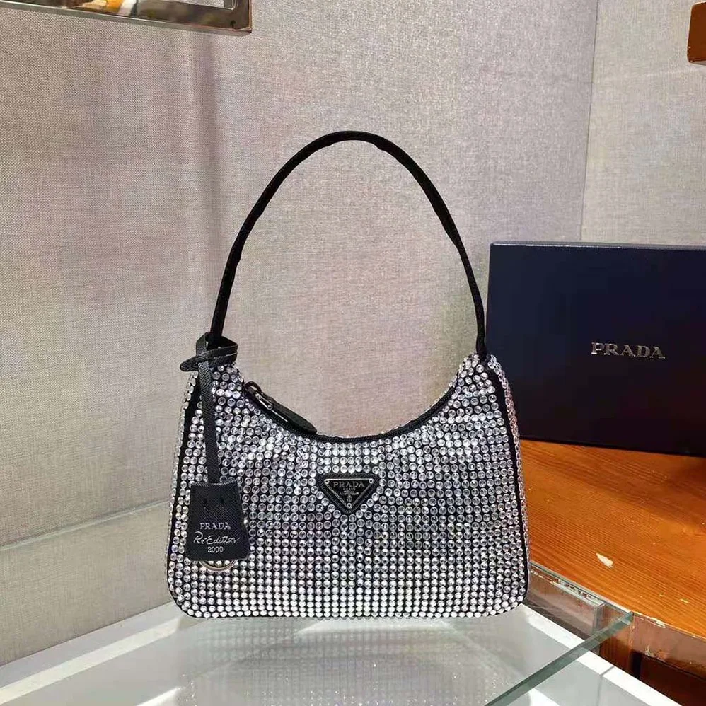Prada Duchesse and Crystal Mini-Bag for Women in Black Prada Duchesse and Crystal Mini-Bag for Women in Black