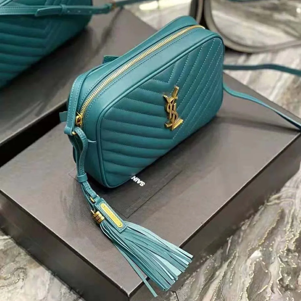 Saint Laurent YSL Lou Camera Bag in Supple Quilted Leather for Women in Dark Green Saint Laurent YSL Lou Camera Bag in Supple Quilted Leather for Women in Dark Green