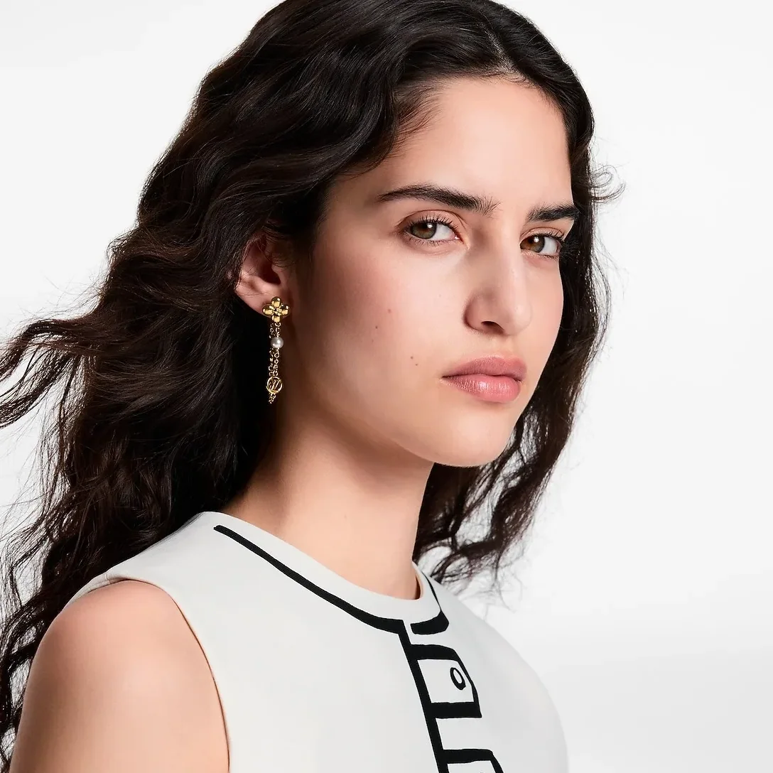 Louis Vuitton Pearl Constellations Earrings White Gold Hardware