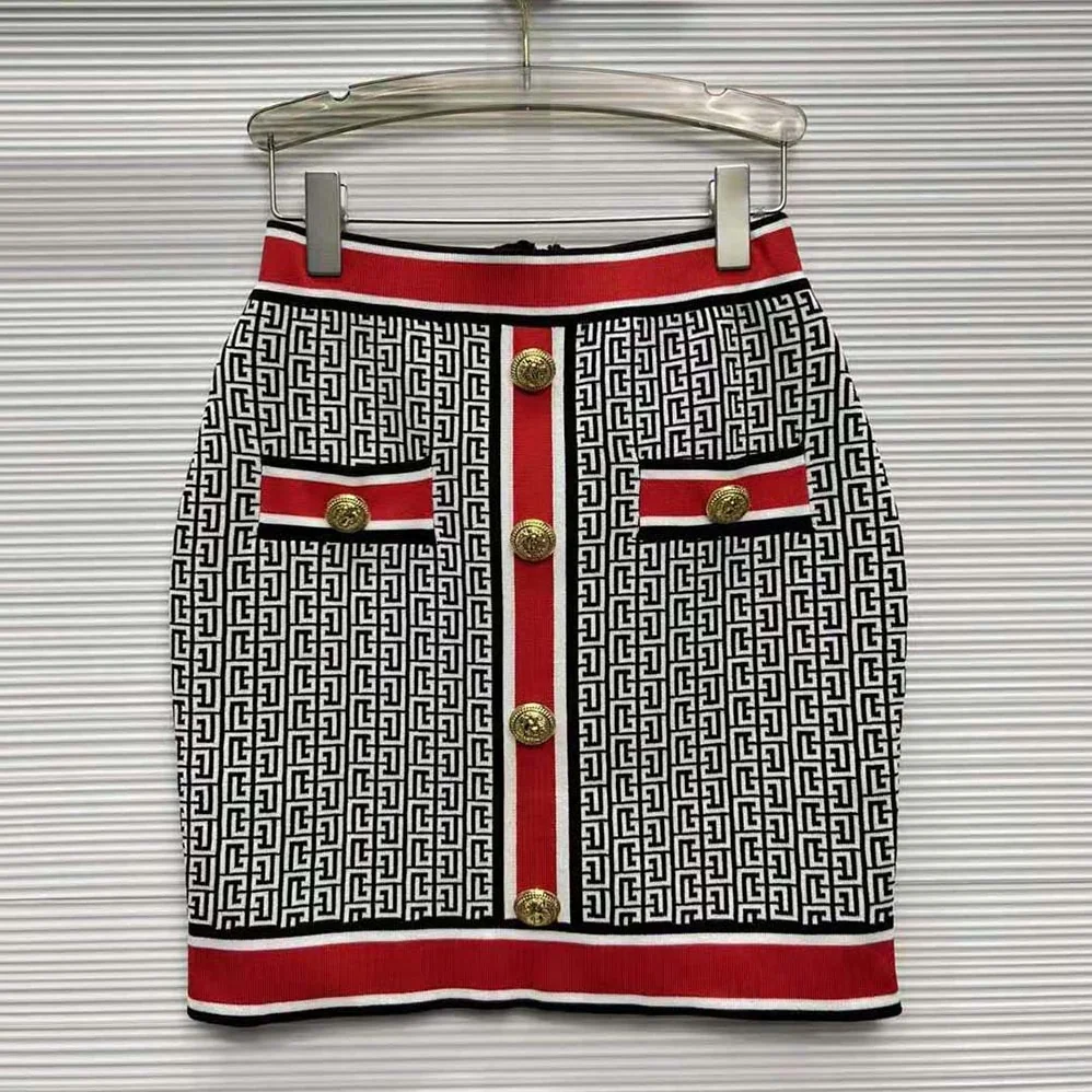 Balmain Knit Skirt with Buttons for Women Balmain Knit Skirt with Buttons for Women