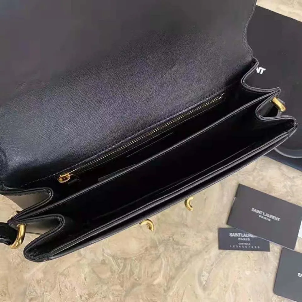 Saint Laurent YSL LE Maillon Satchel in Smooth Leather for Women in Black Saint Laurent YSL LE Maillon Satchel in Smooth Leather for Women in Black