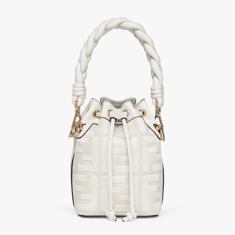 Fendi Mon Tresor White FF Canvas Mini for Women in Bag Fendi Mon Tresor White FF Canvas Mini for Women in Bag